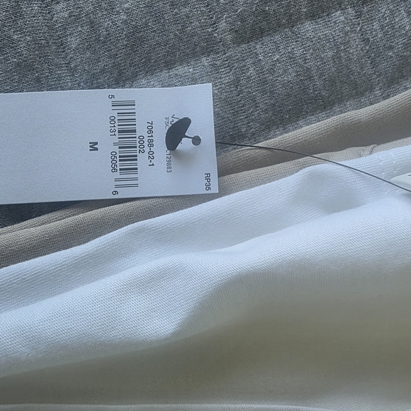 NWT BANANA REPUBLIC White and Tan Sleeveless Tops Two For 25 - Picture 2 of 4